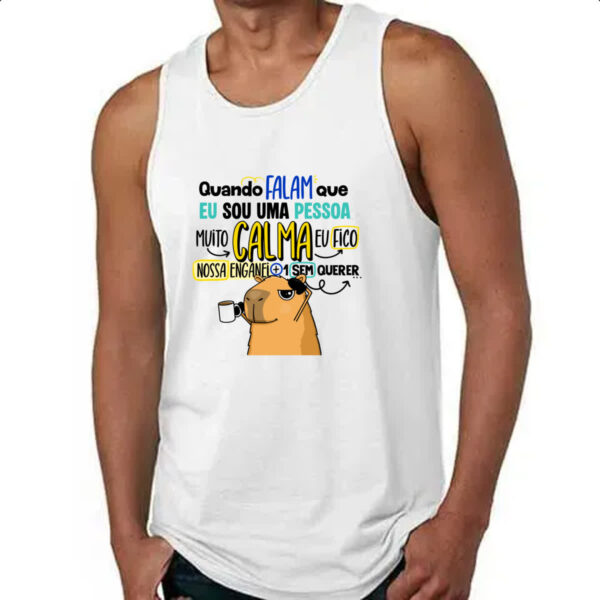 Camiseta Regata Capivara Muito calma - Imagem 4