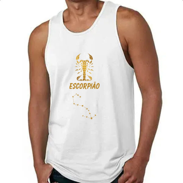 Camiseta Regata Signo Escorpiao Constelacao Dourada - Imagem 4
