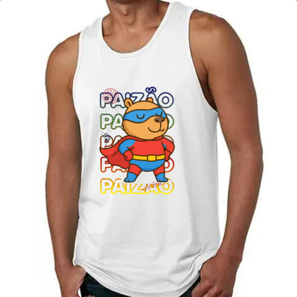 Camiseta Regata Capivara Paizao Super Heroi - Imagem 4