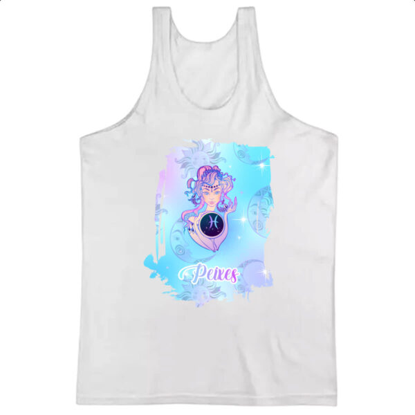 Camiseta Regata Peixes fundo zodiacal