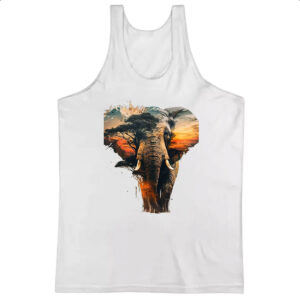 Camiseta Regata Elefante africano paisagem corporal
