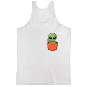 Camiseta Regata Alien no bolso laranja