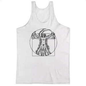 Camiseta Regata Homem Vitruviano Vinho