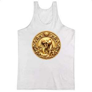 Camiseta Regata Signo de Aquario moeda de ouro