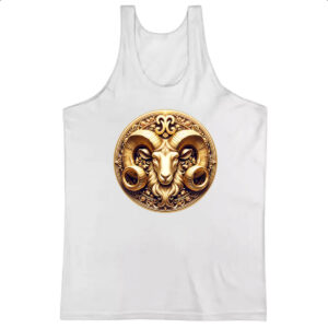 Camiseta Regata Signo de Aries moeda de ouro