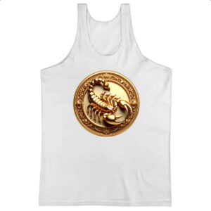 Camiseta Regata Signo de Escorpiao moeda de ouro