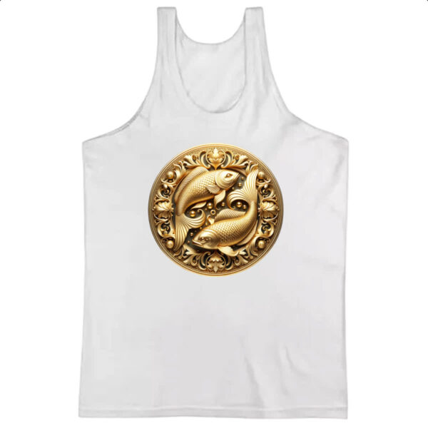 Camiseta Regata Signo de Peixes moeda de ouro