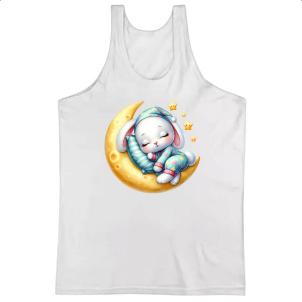 Camiseta Regata Cute Coelho dormindo na Lua