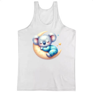 Camiseta Regata Cute Koala dormindo na Lua
