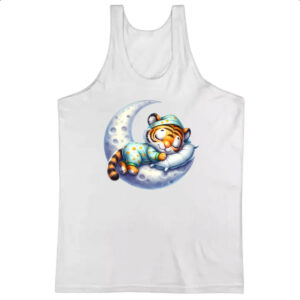 Camiseta Regata Cute Tigre dormindo na Lua