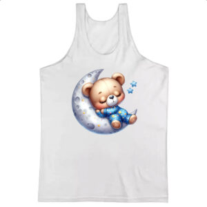 Camiseta Regata Cute Urso dormindo na Lua