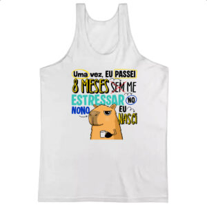 Camiseta Regata Capivara Sem estressar Azul
