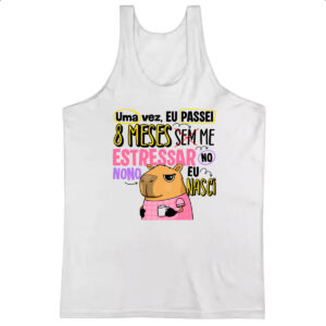 Camiseta Regata Capivara Sem estressar rosa