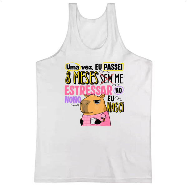 Camiseta Regata Capivara Sem estressar rosa
