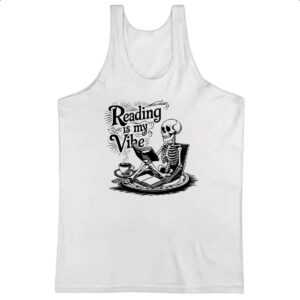 Camiseta Regata Caveira Reading is my vibe