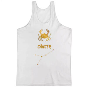 Camiseta Regata Signo Cancer Constelacao Dourada
