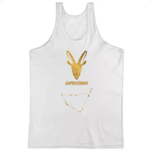 Camiseta Regata Signo Capricornio Constelacao Dourada