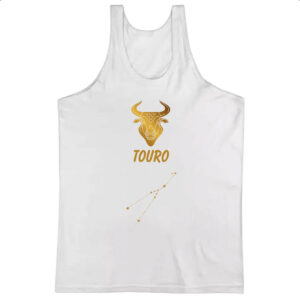 Camiseta Regata Signo Touro Constelacao Dourada
