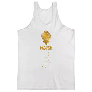Camiseta Regata Signo Virgem Constelacao Dourada