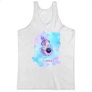 Camiseta Regata Cancer fundo zodiacal