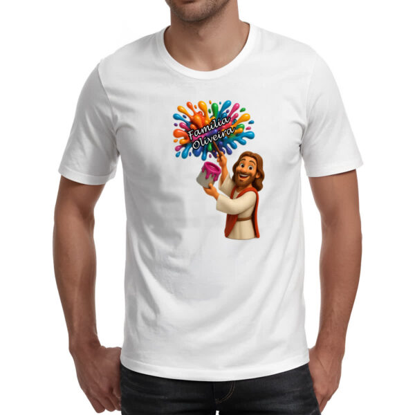 Camiseta Unissex Jesus Escrevendo Familia Oliveira - Imagem 2