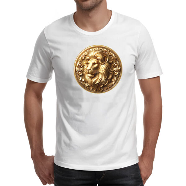 Camiseta Unissex Signo de Leao moeda de ouro - Imagem 2