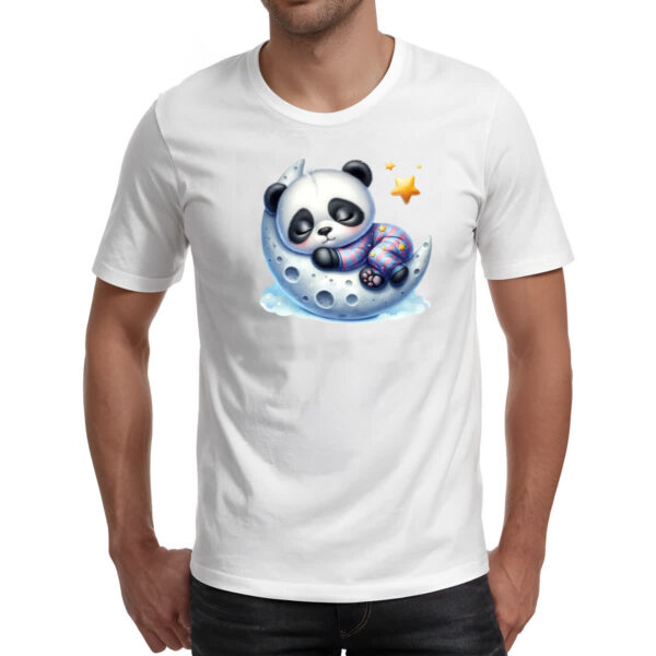 Camiseta Unissex Cute Panda dormindo na Lua - Imagem 2