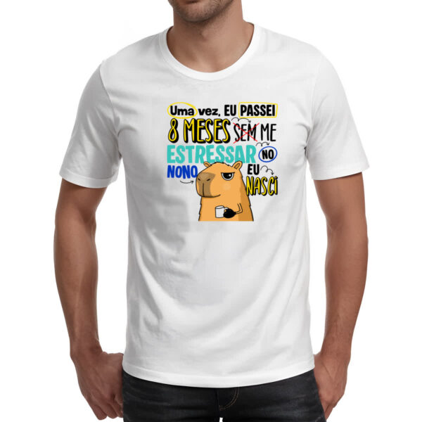 Camiseta Unissex Capivara Sem estressar Azul - Imagem 2