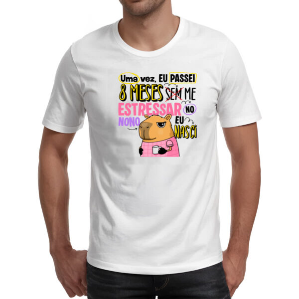 Camiseta Unissex Capivara Sem estressar rosa - Imagem 2