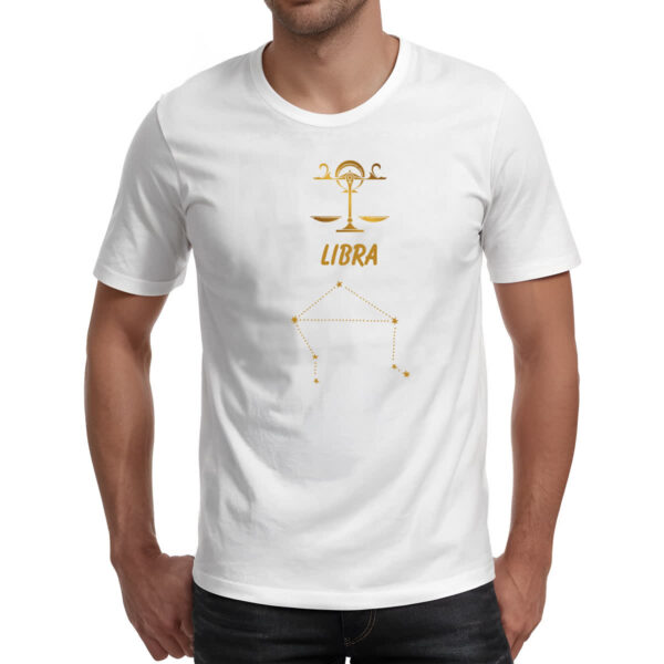 Camiseta Unissex Signo Libra Constelacao Dourada - Imagem 2