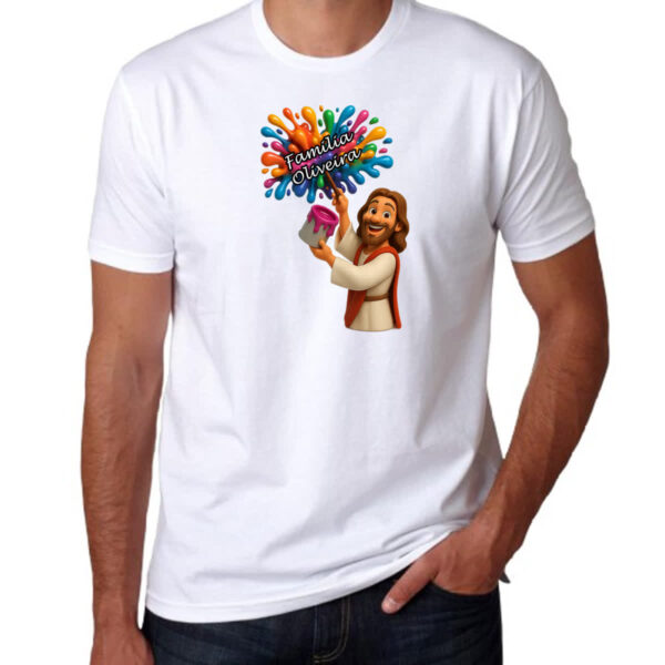 Camiseta Unissex Jesus Escrevendo Familia Oliveira - Imagem 3