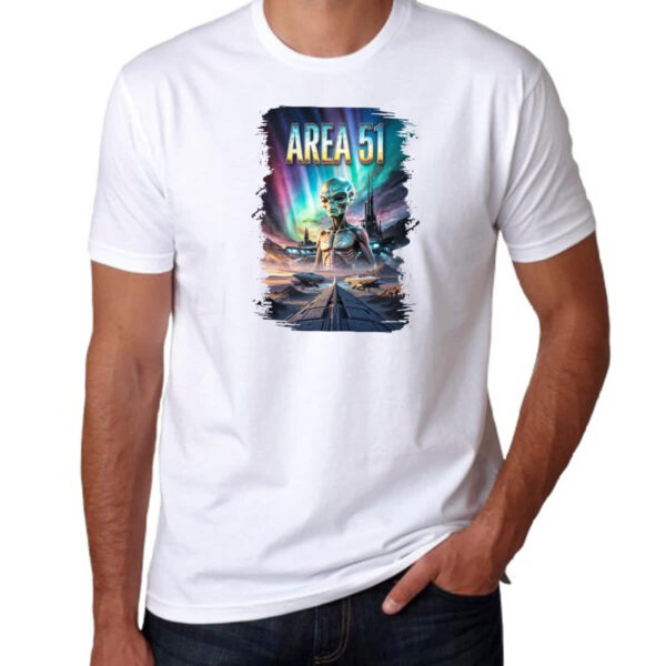 Camiseta Unissex Area 51 Poster Futurista - Imagem 3