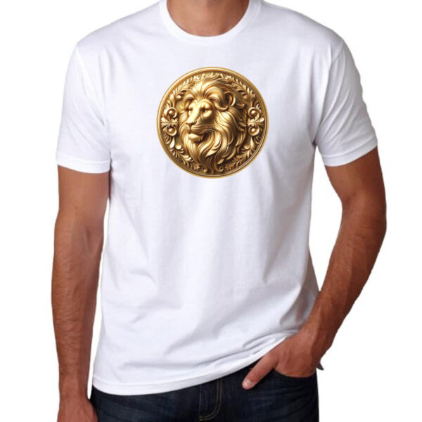 Camiseta Unissex Signo de Leao moeda de ouro - Imagem 3