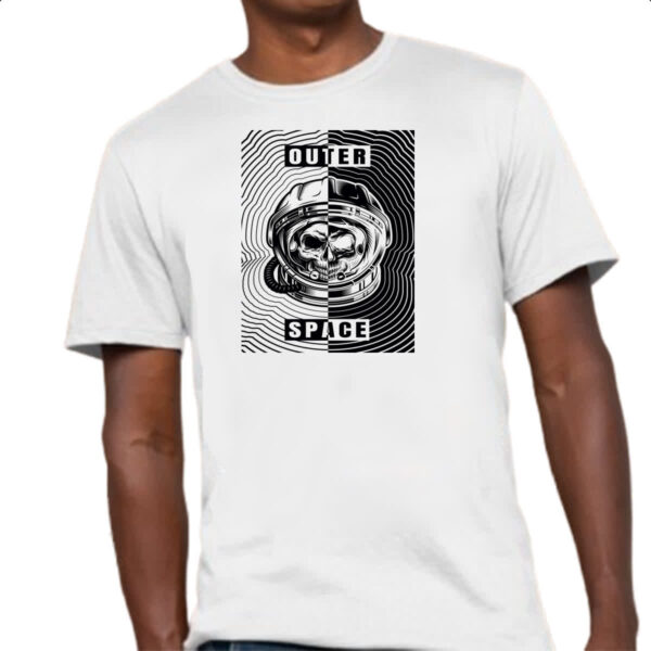 Camiseta Unissex Caveira Atronauta Outer Space - Imagem 4