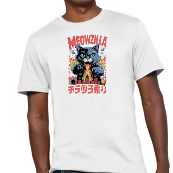 Camiseta Unissex Meowzilla - Imagem 4