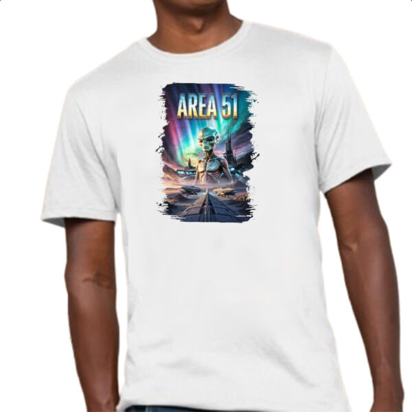Camiseta Unissex Area 51 Poster Futurista - Imagem 4