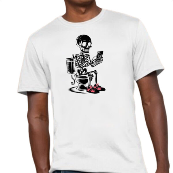 Camiseta Unissex Esqueleto na Sala de Forca - Imagem 4