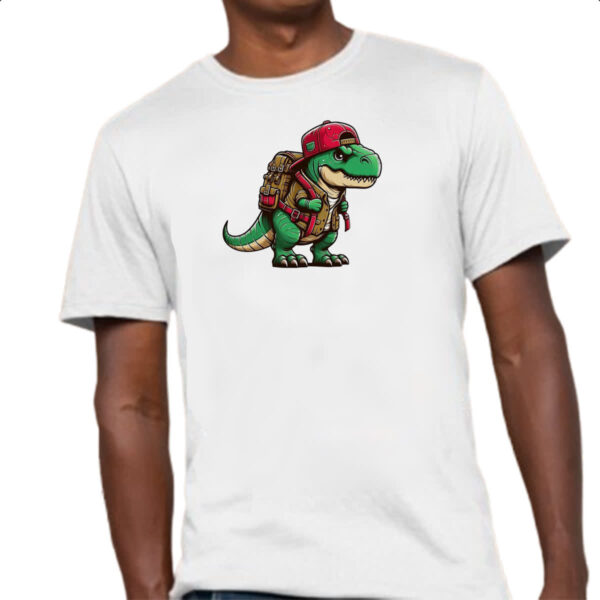 Camiseta Unissex T-Rex aventureiro - Imagem 4