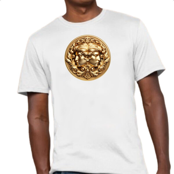 Camiseta Unissex Signo de Gemeos moeda de ouro - Imagem 4