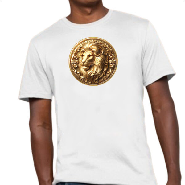 Camiseta Unissex Signo de Leao moeda de ouro - Imagem 4