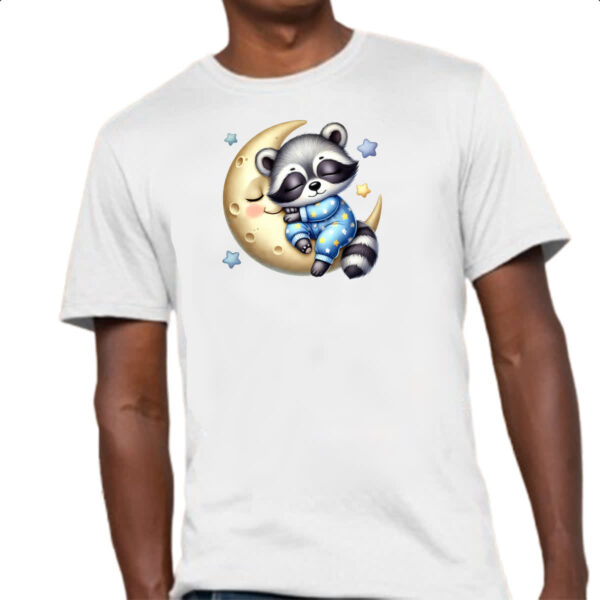 Camiseta Unissex Cute Guaximim dormindo na Lua - Imagem 4