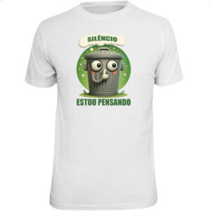 Camiseta Unissex Lata de Lixo pensando