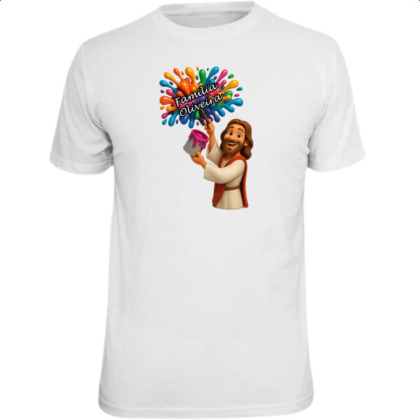 Camiseta Unissex Jesus Escrevendo Familia Oliveira