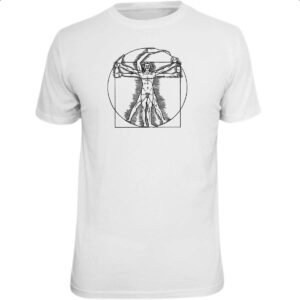 Camiseta Unissex Homem Vitruviano Vinho