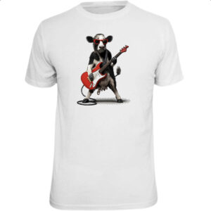 Camiseta Unissex Vaca Guitarrista