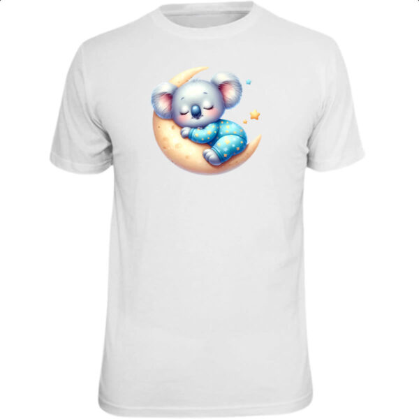 Camiseta Unissex Cute Koala dormindo na Lua