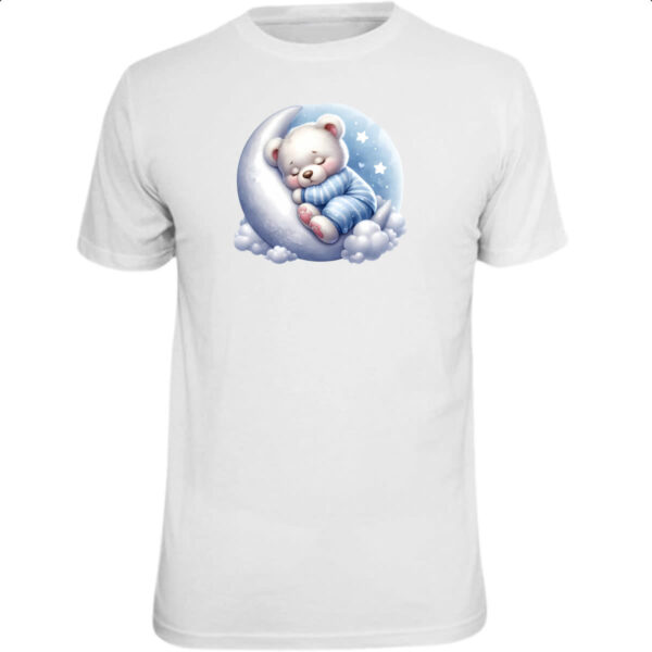 Camiseta Unissex Cute Urso Polar dormindo na Lua