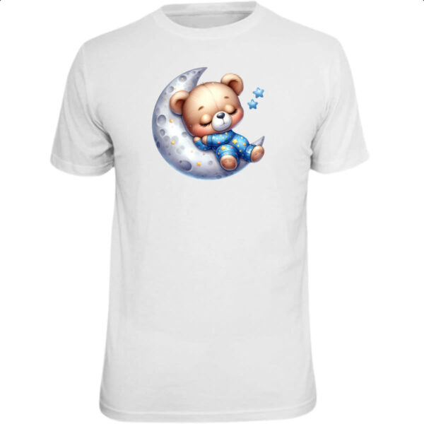Camiseta Unissex Cute Urso dormindo na Lua