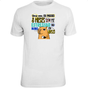Camiseta Unissex Capivara Sem estressar Azul