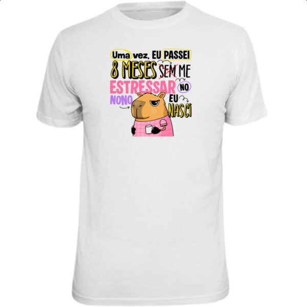 Camiseta Unissex Capivara Sem estressar rosa